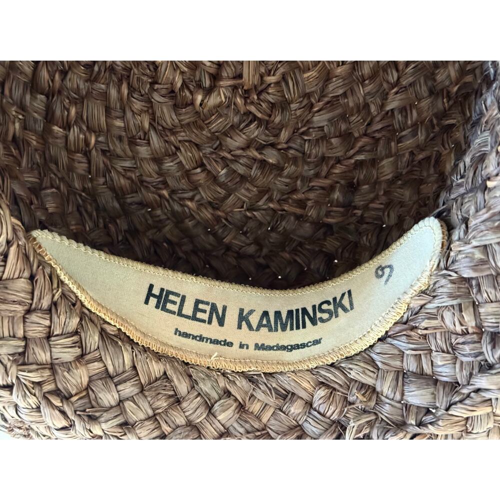 Helen Kaminski Newport Raffia Braid Boater Sun Hat Size 57 Nougat Brown Bow - Picture 2 of 6